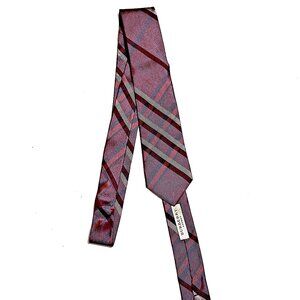 Burberry Authentic Purple Stripe Necktie - 100% silk